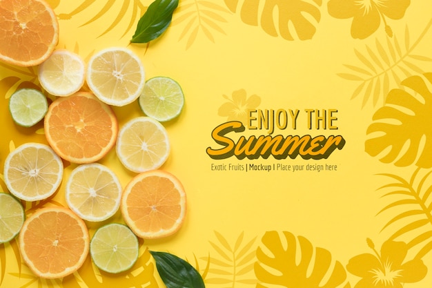 Enjoy the summer with oranges mock-up