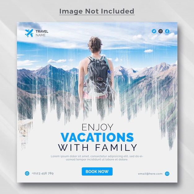 enjoy vacations with family for travel social media banner