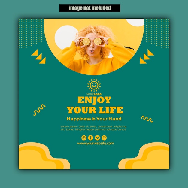 enjoy your life with happiness flyer template poster design