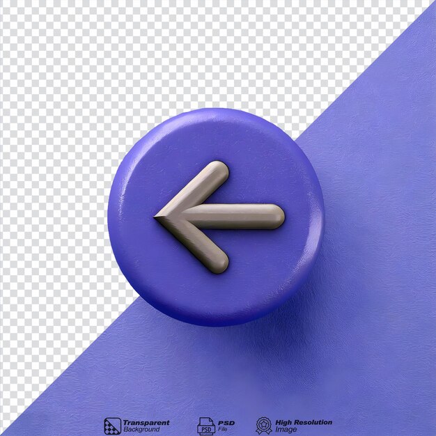 Enter arrow key icon symbol 3d isolated on transparent background