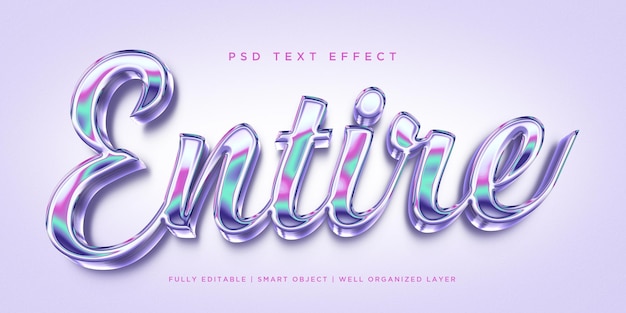 Entire 3d style text effect