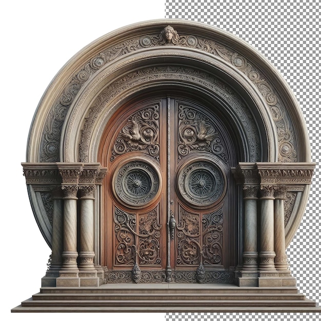 PSD entrance elegance isolated 3d door on png background