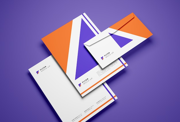 PSD envelop en flyers mockup