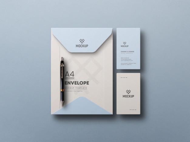 Envelop met visitekaartje mockup