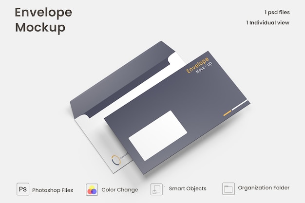 Envelop mockup-ontwerp Premium Psd