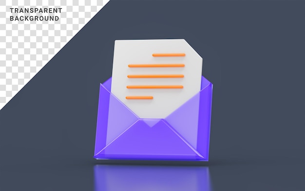 envelope document sign minimalistic look on dark background 3d render concept for letter post card