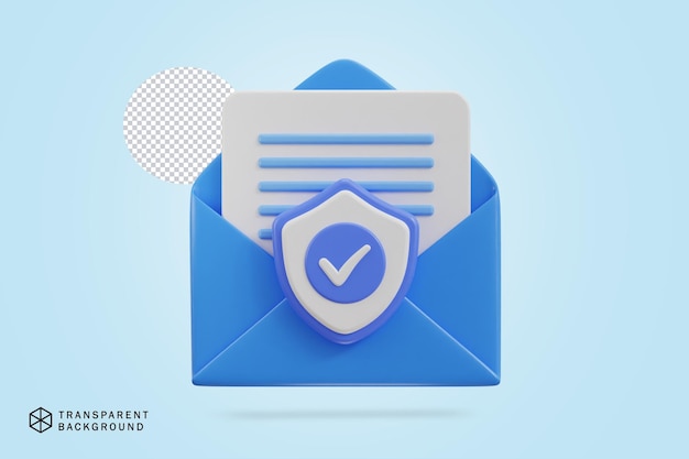 Envelope on email secure 3d vector icon