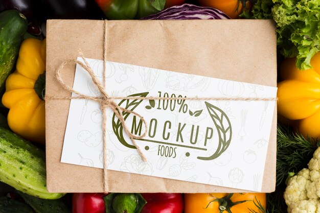 Envelope locally grown veggies mock-up