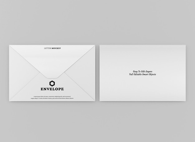 Envelope mockup design isolated