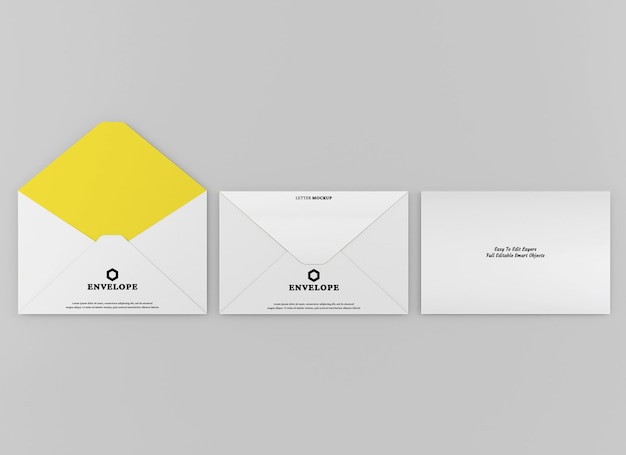 Envelope mockup design isolated