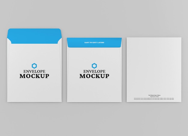 Envelope mockup design isolated