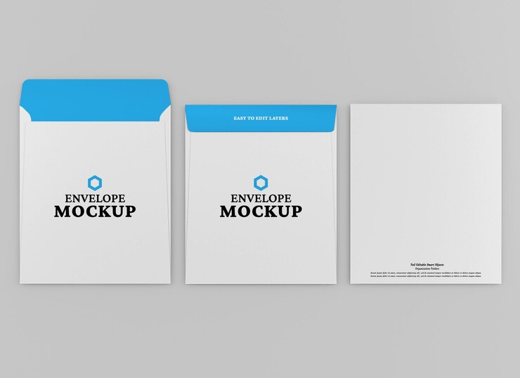 Envelope mockup design isolated