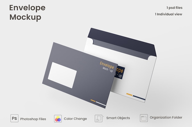 Progettazione di mockup di buste psd premium