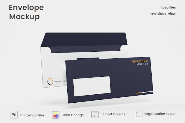 Progettazione di mockup di buste psd premium