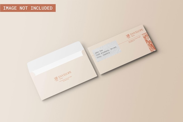 Envelope mockup right angle view