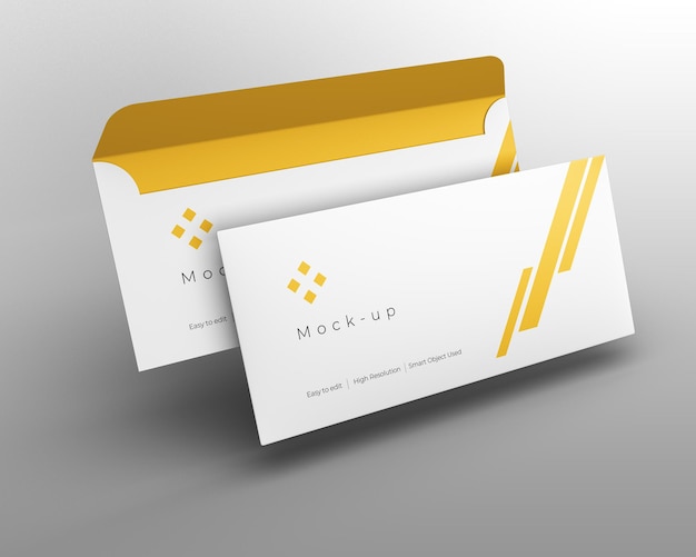 PSD envelope mockup on white background