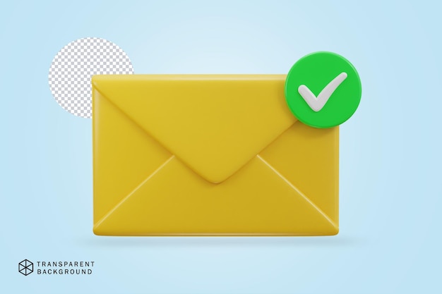 envelope on email secure 3d vector icon