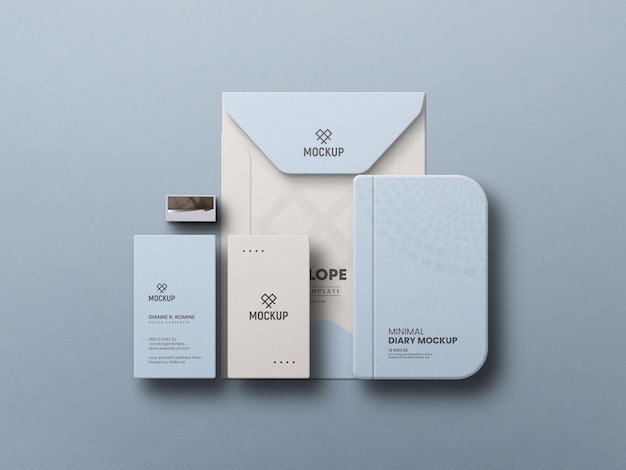 Envelope with diary mockup