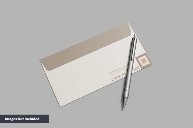 envelope with pen mockup