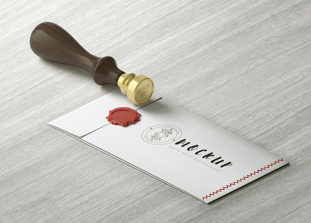 Envelope with rubber stamp logo