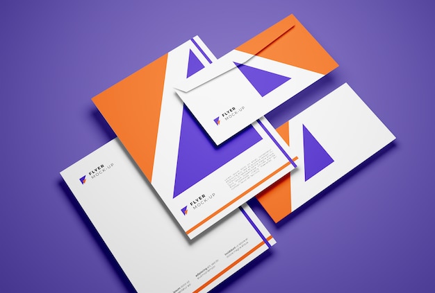 PSD envelopes and flyers mockup