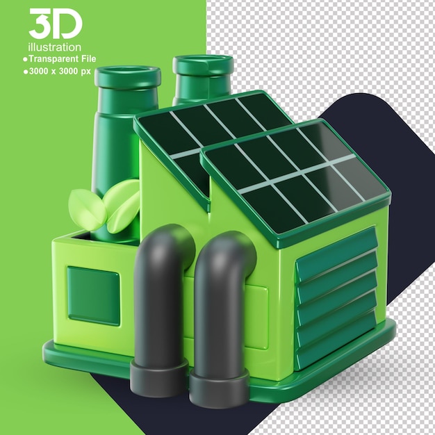 PSD ambiente ecologia icona 3d green house