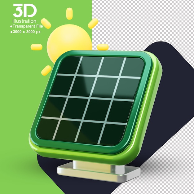 PSD environment ecology 3d icon solar power