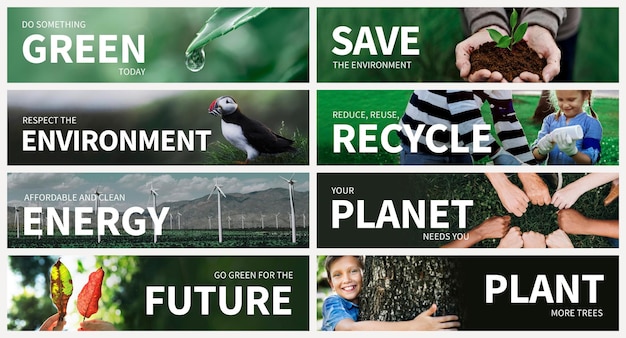 PSD environment editable template psd banner set