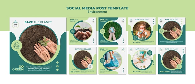 Environment social media post template mock-up