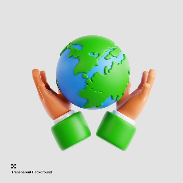 PSD environmental awareness 3d icon illustration for earth day