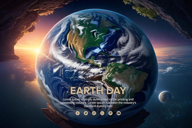 PSD environmental awareness earth day psd template