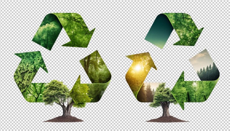 PSD environmental balance environmentally friendly laws and the concept of recycle icon of double exposed trees object concep png