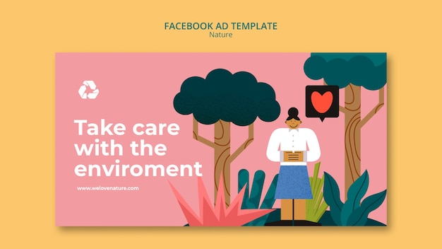 Environmental conservation action social media promo template