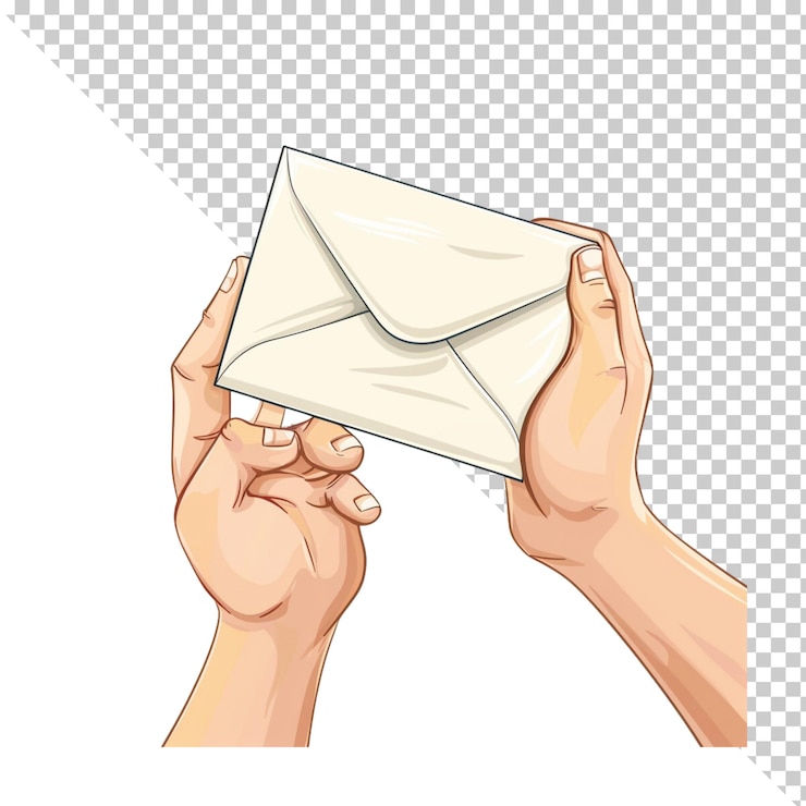 PSD envolope isolated on transparent background