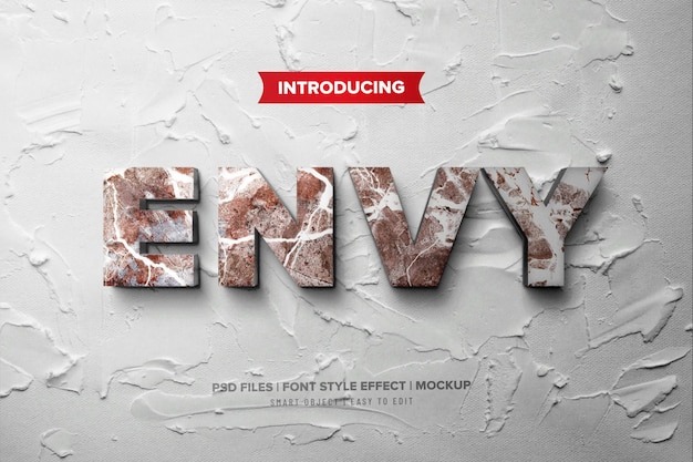 Envy premium 3d font effect on concrete wall