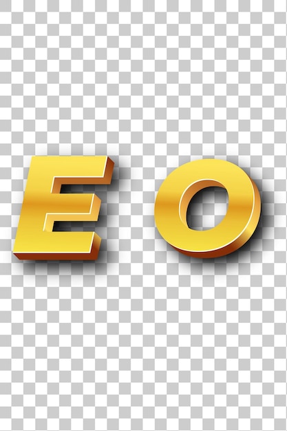 PSD eo gold logo icon isolated white background transparent