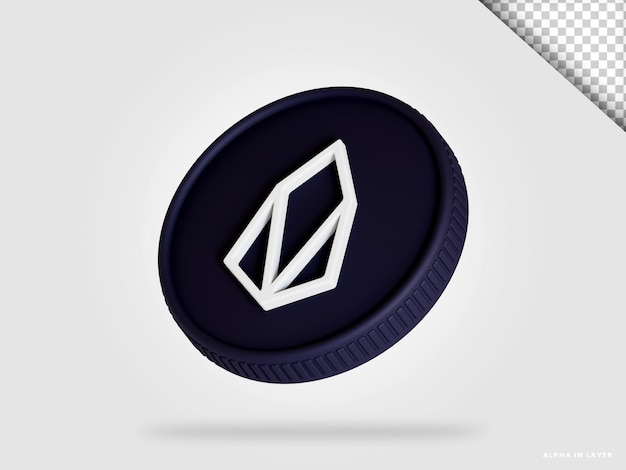 EOS cryptocurrency coin 3d rendering isolated