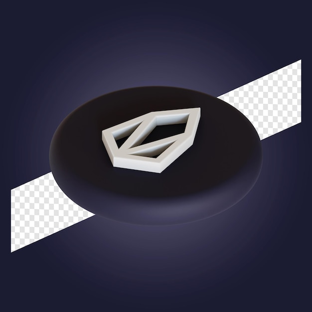 Eos cryptocurrency symbool logo 3d illustratie