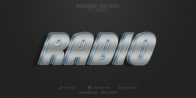 Epic radio 3d text style effect template design