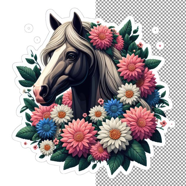 PSD equestrian elegance noble horse portrait sticker