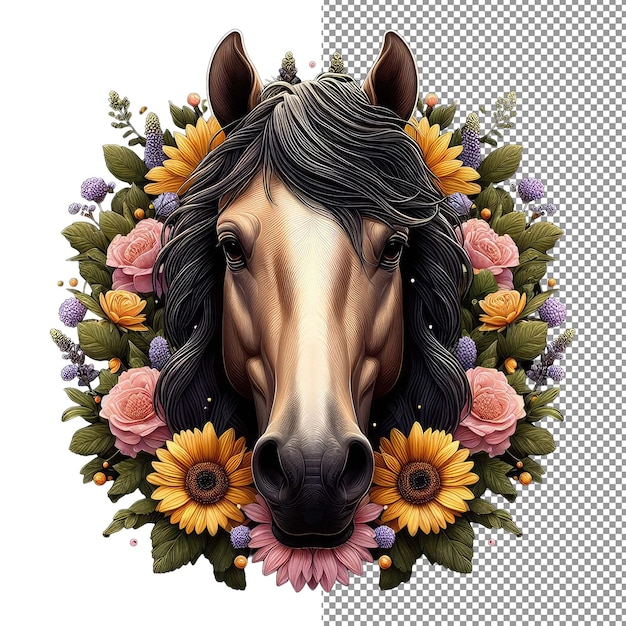 Equestrian elegance noble horse portrait sticker