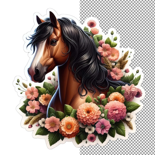 PSD equestrian elegance noble horse portret sticker