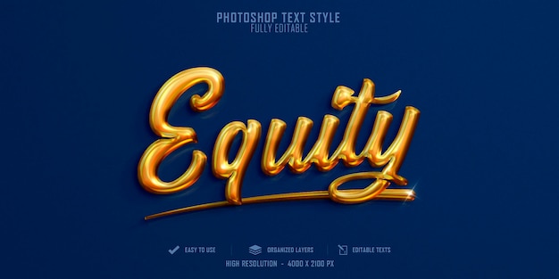 Equity 3d text style effect template Premium Psd