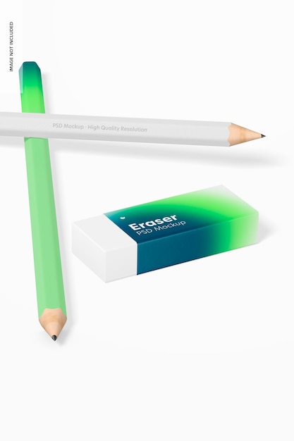 Eraser with Pencils Mockup