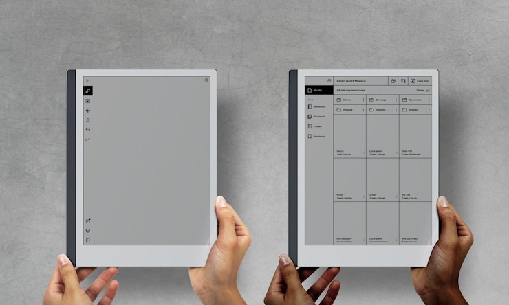 PSD 手を握るモックアップのereader紙タブレット