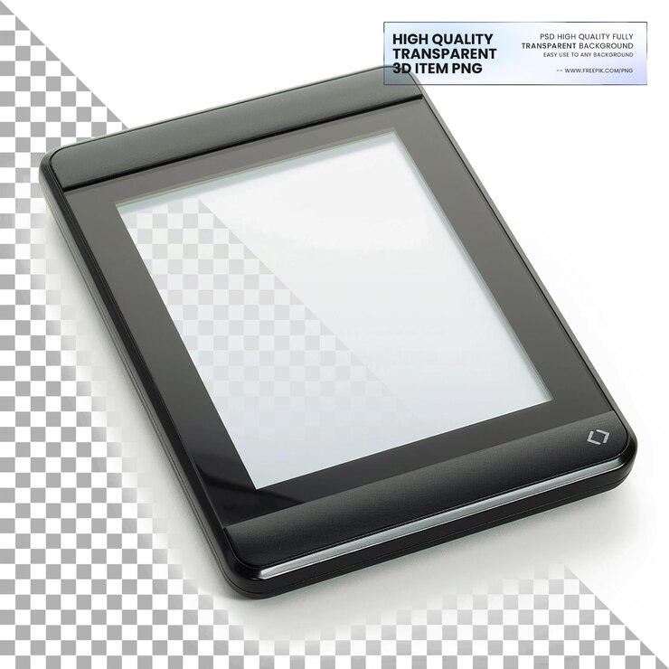 PSD ereader on transparent background