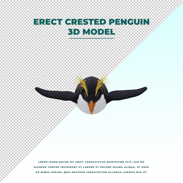 PSD erect crested penguin isolated