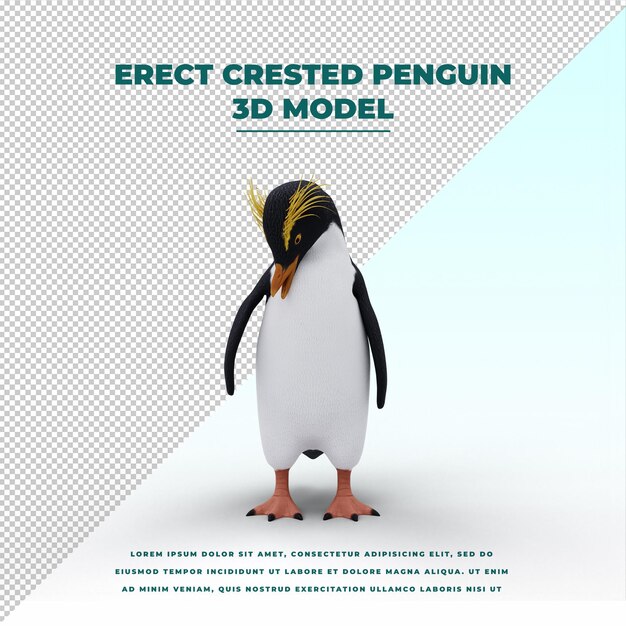 PSD erect crested penguin isolated