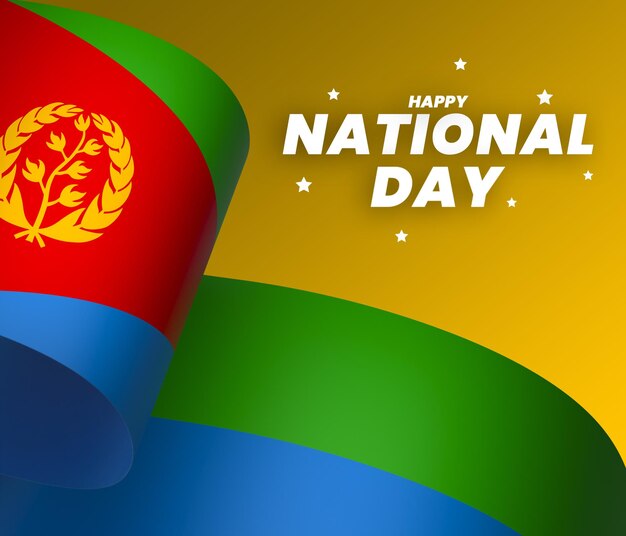 Elemento della bandiera dell'eritrea design nastro banner per la festa dell'indipendenza nazionale psd
