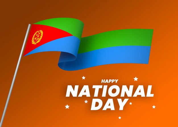 PSD eritrea flag element design national independence day banner ribbon psd